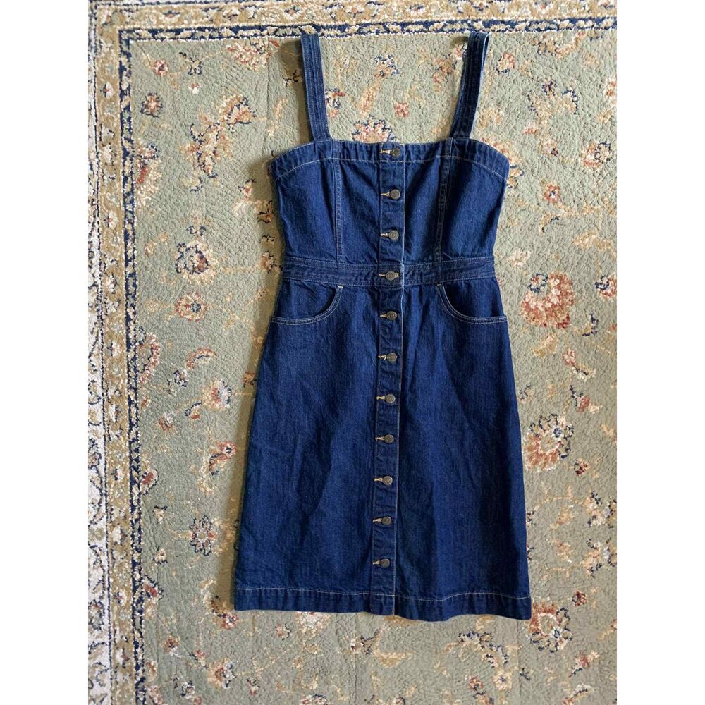 Levi's Dark Wash Denim Button Down Mini Dress, size M